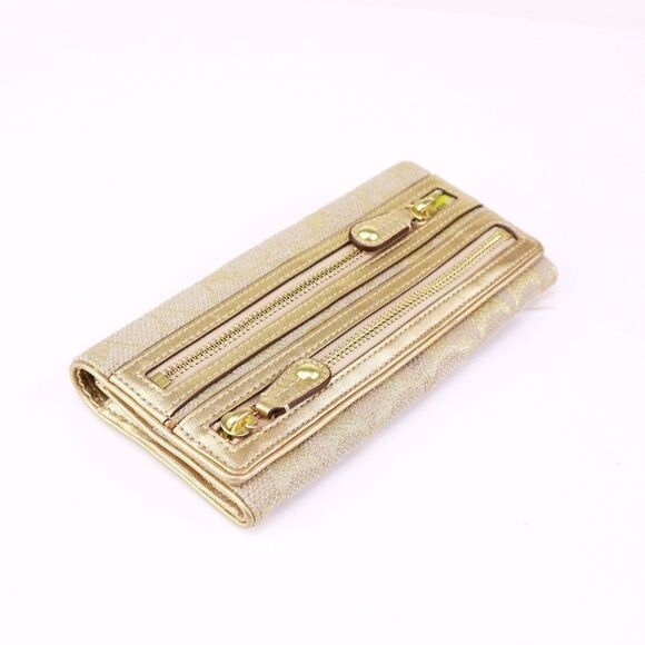 NWT Coach Multi Zip Flap Envelope Wallet Metallic Gold - Picture 5 of 7